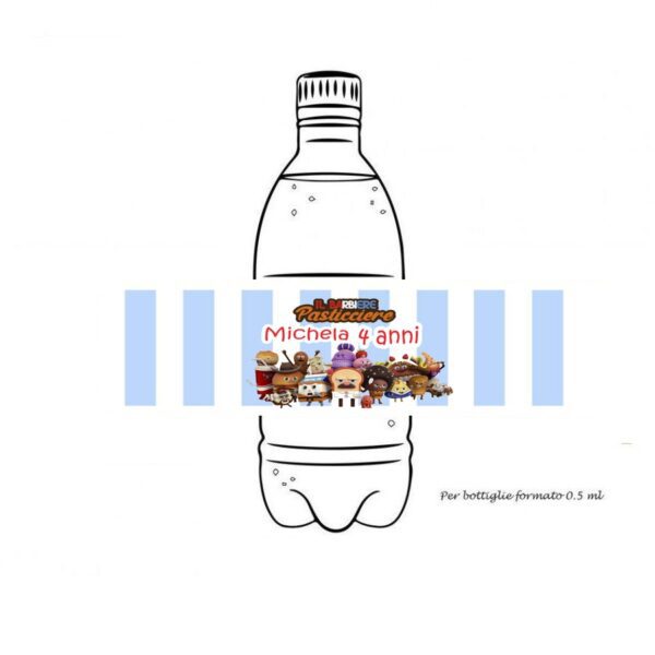 12 Etichette Acqua Barbiere Pasticciere Personalizzabili