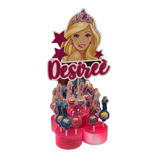 Kit Chupa Chups Barbie con Base e Topper Personalizzato
