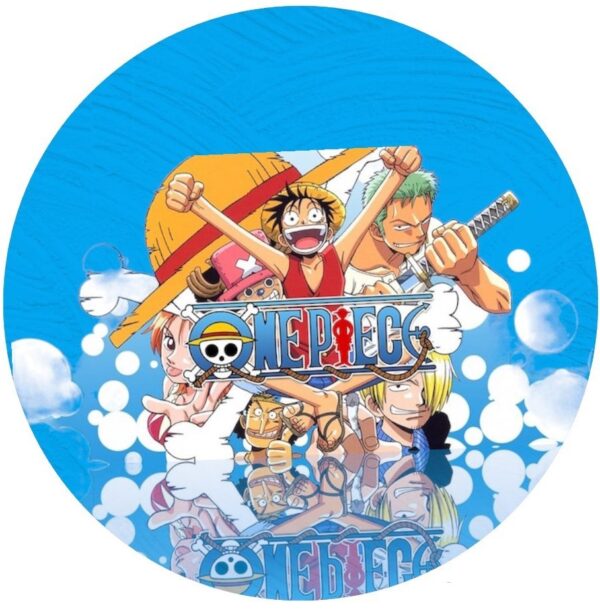 Cialda per torte su Zucchero One Piece Rotonda