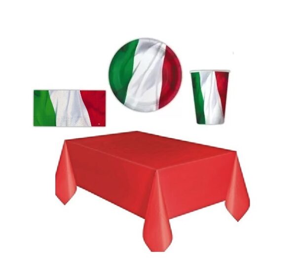 Kit 16 Ospiti  Coordinato tavola Italia Europei 2024 con tovaglia