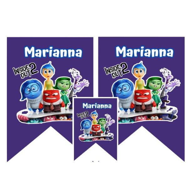 Festone sagomato Inside Out 2 personalizzato