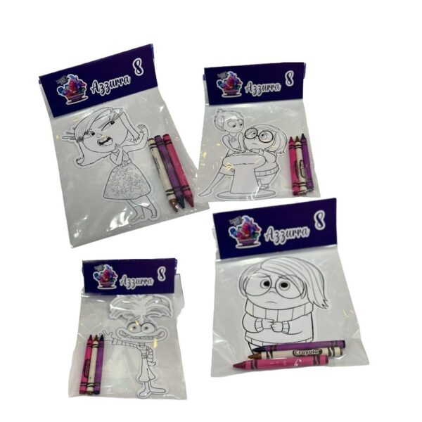 10 KIT DISEGNO INSIDE OUT 2 CON COLORI CRAYOLA PERSONALIZZATI