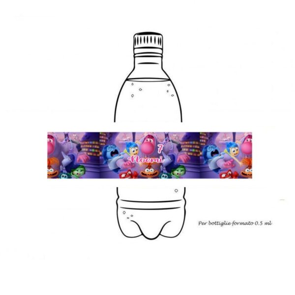 12 Etichette Acqua Inside Out 2 Personalizzabili