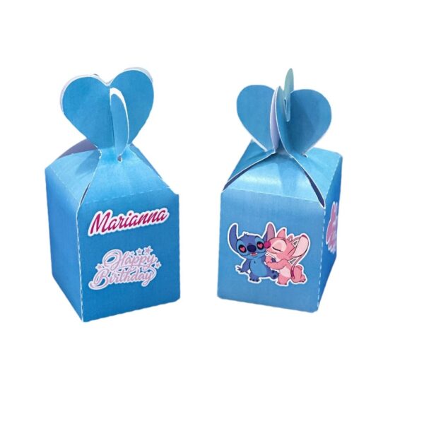 12 Scatole Cuore Stitch Personalizzabili per confetti caramelle