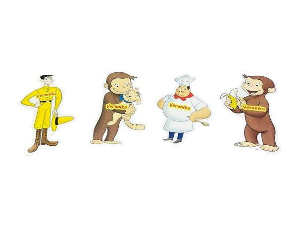 10 Magneti Curioso Come George  Personalizzabili Con Nome