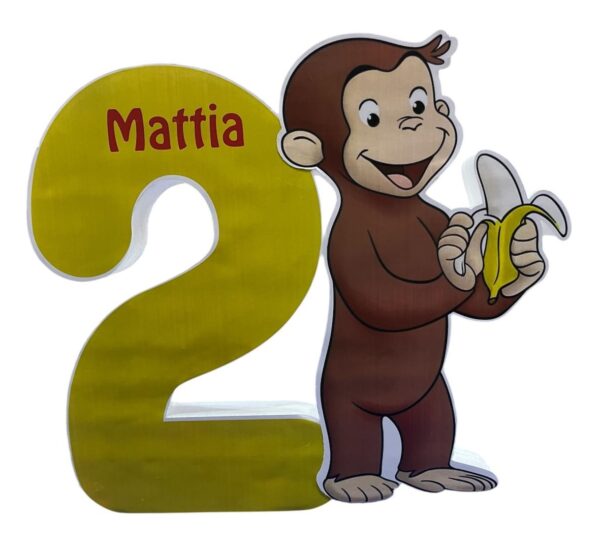 Maxi Sagoma in polistirolo con nome ed eta' personalizzata Curioso Come George
