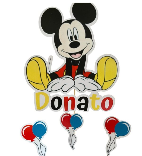 Torta Scenografica 2 piani con Cake topper personalizzato Tema Topolino - immagine 3