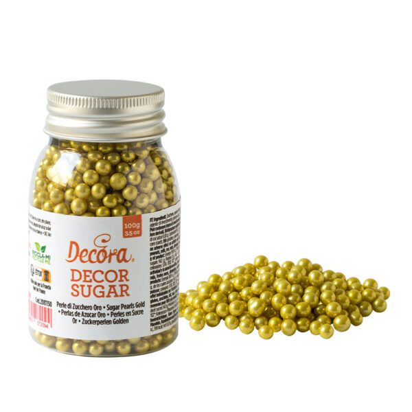 Perle Maxy in zucchero Oro Metalizzato 100 gr 7mm