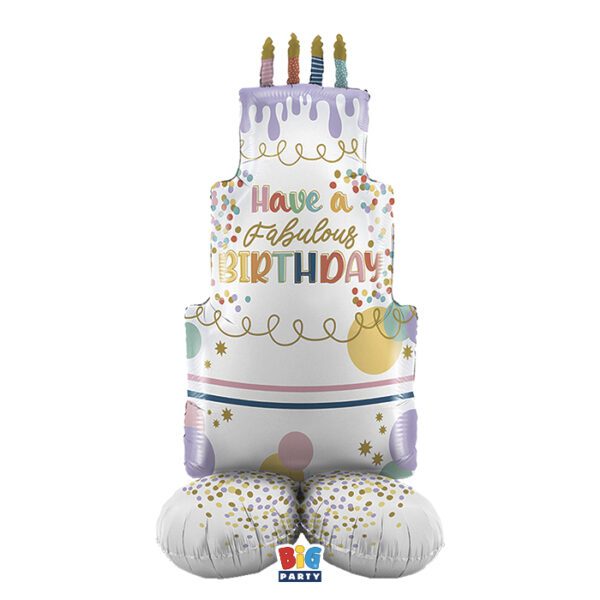 Palloncino Foil Stand Up Maxi 75 X 155 cm Birthday Cake