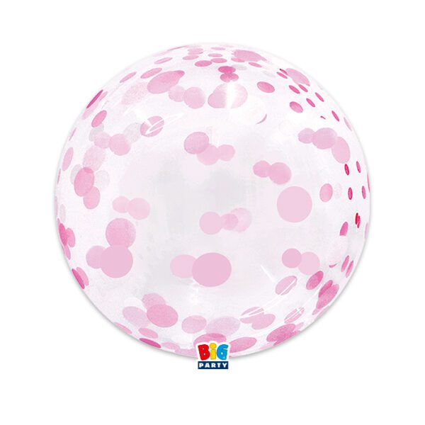 Palloncino Deco Bubble Coriandoli Rosa