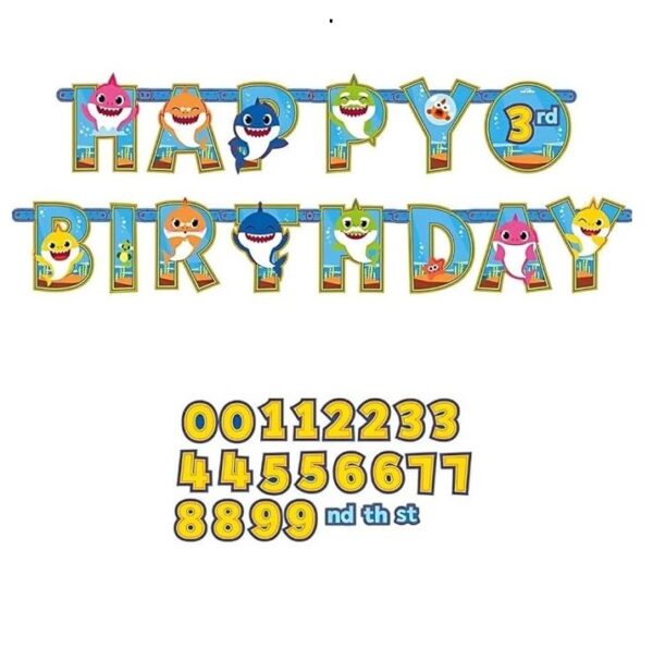 Baby Shark - Striscione con lettere "Add-an-Age"