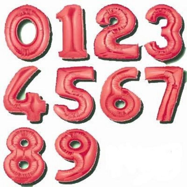 PALLONE IN MYLAR H CM 102 ROSSO disponibile da 0 a 9