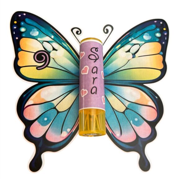 Kit 10 pz Lip Stick personalizzato Con Farfalle multicolor in cartoncino - immagine 3