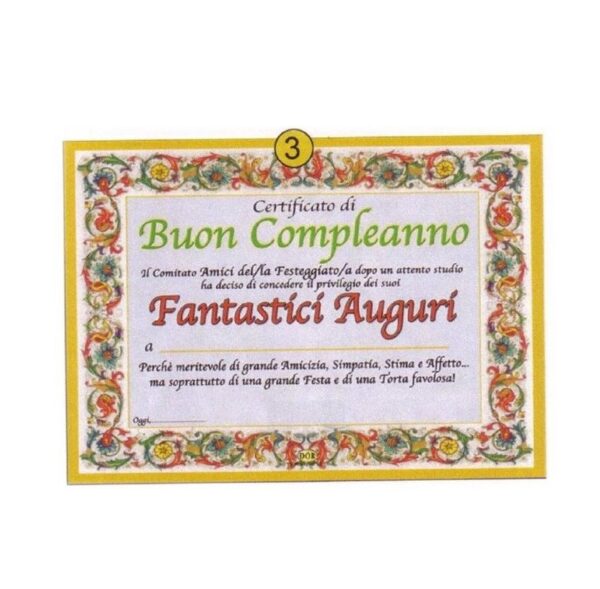 Biglietto auguri diploma con busta Cm. 23x30 - Buon Compleanno