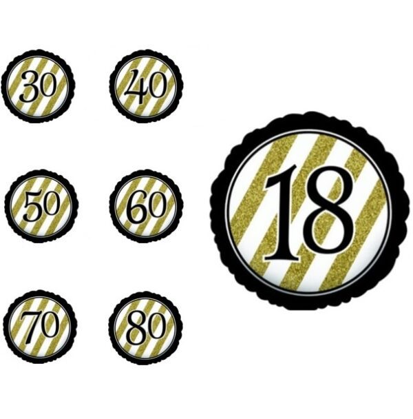 Pallone foil 30 anni Oro e Nero