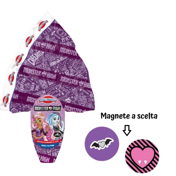 Uovo di Pasqua cioccolato a latte Monster High gr 150 modello a scelta con o senza magnete