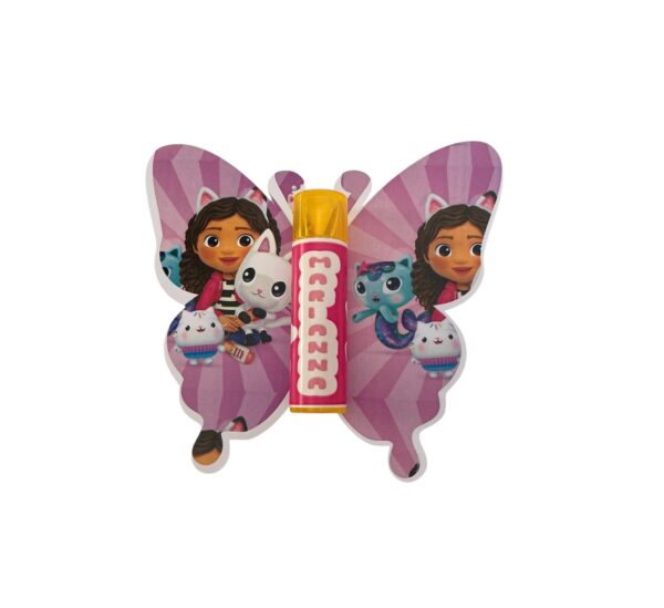 10 Lipstickcon nome  personalizzato con Farfalla in cartoncino sagomato gadget di fine festa