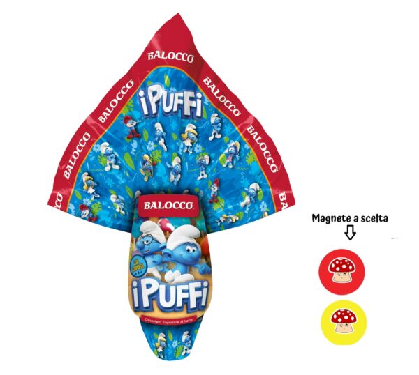 Uovo di Pasqua cioccolato a latte Balocco Puffi 2 varienti Maschietto e Femminuccia - immagine 6