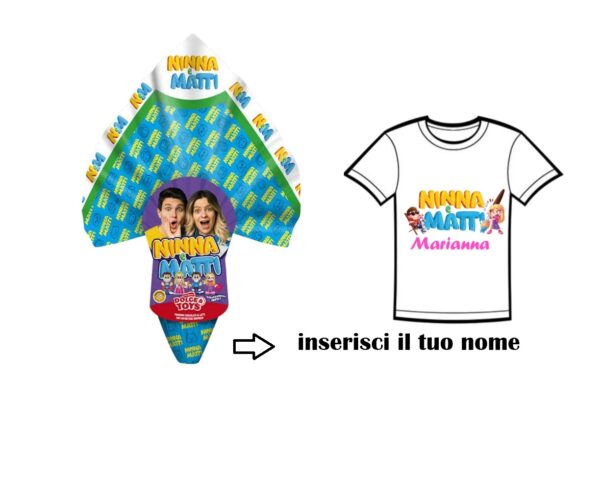 Kit Uovo di Pasqua Ninna e Matti con T shirt Personalizzata
