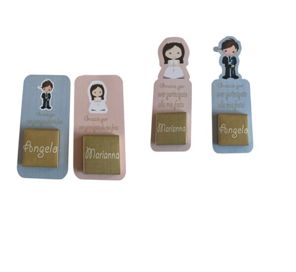 Cioccolatino Segnaposto Comunione Maschio/Femmina con messaggio