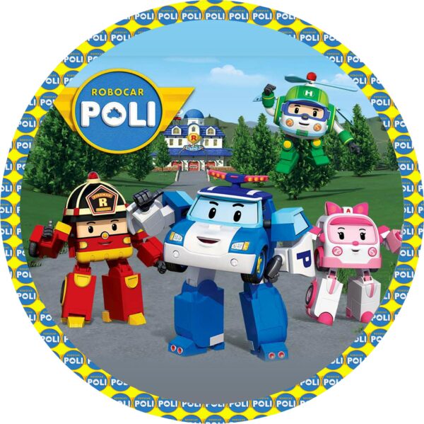 Cialda per torte su ostia RoboCar Poli
