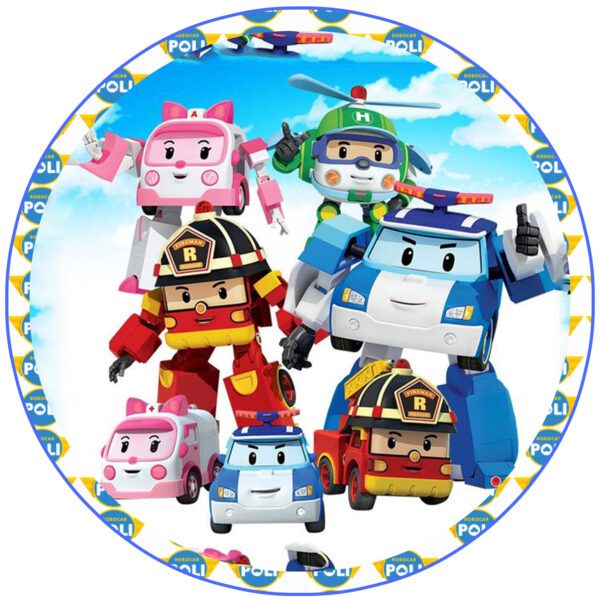 Cialda per torte su zucchero RoboCar Poli