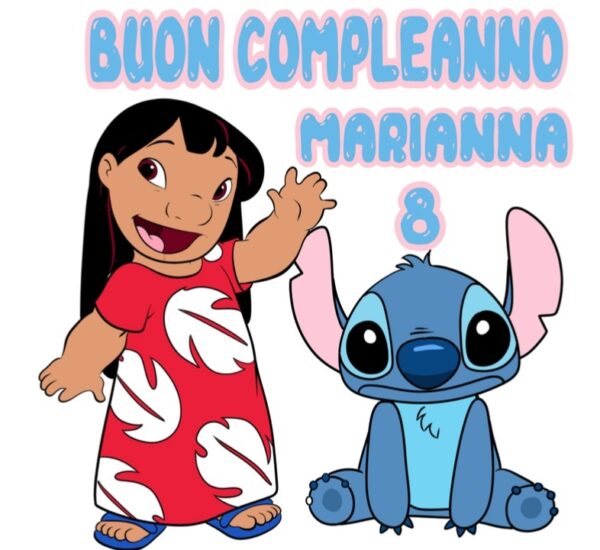 Sagoma in Polistirolo personalizzata con Stampa Frontale Lillo e Stitch