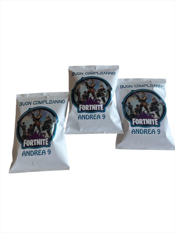 Fortnite Bustine di Patatine Personalizzate e Box contenitore a Tema - immagine 2