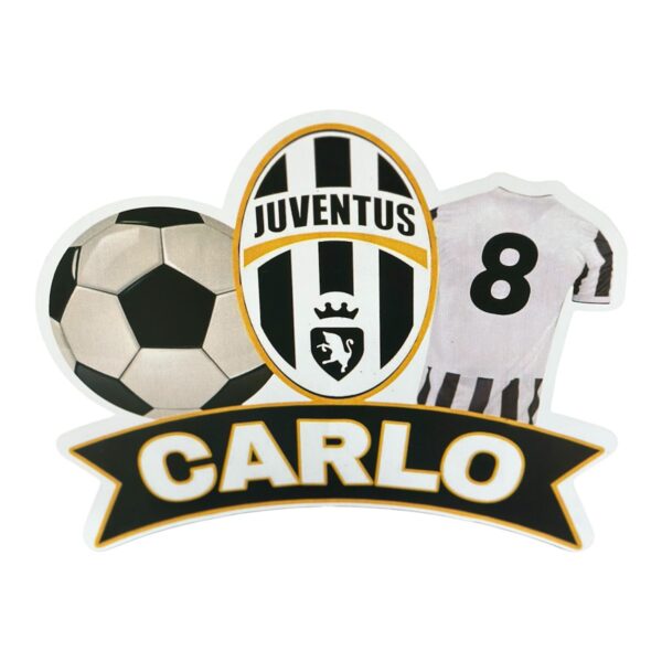 Cake topper Juventus personalizzato calcio